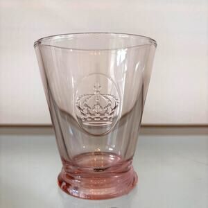 La Rochere Pink ROYAL CROWN Glass Tumbler Made In France 9.2oz NEW